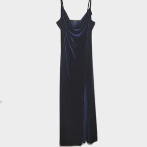 Jump Apparel Y2K Velvet Cowl Neck Maxi Dress PL